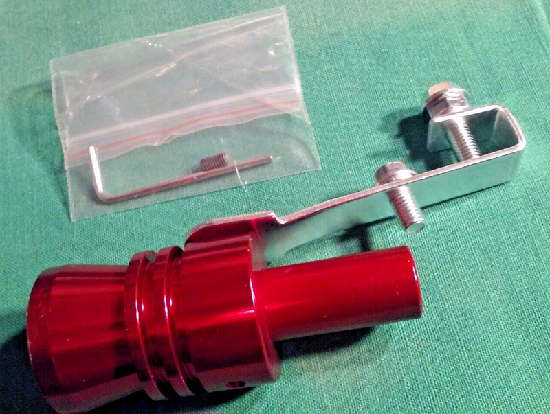 Car Turbo Sound Whistle Muffler Exhaust Pipe Tip Blow off Valve Simulator XL Red