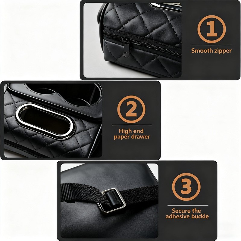 Car Armrest Cushion Center Console Cover with Cup Holder,Tissue Box,Phone Holder gallery