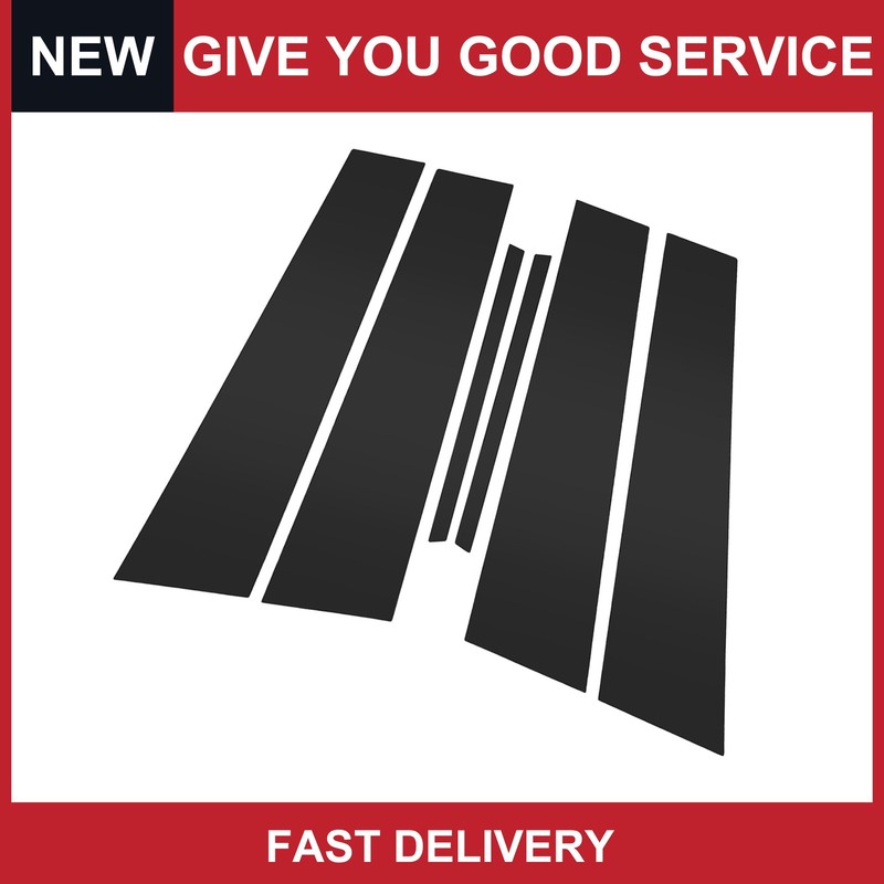 6 Pcs Pillar Window Trim for Chevy Malibu 13-15 Black