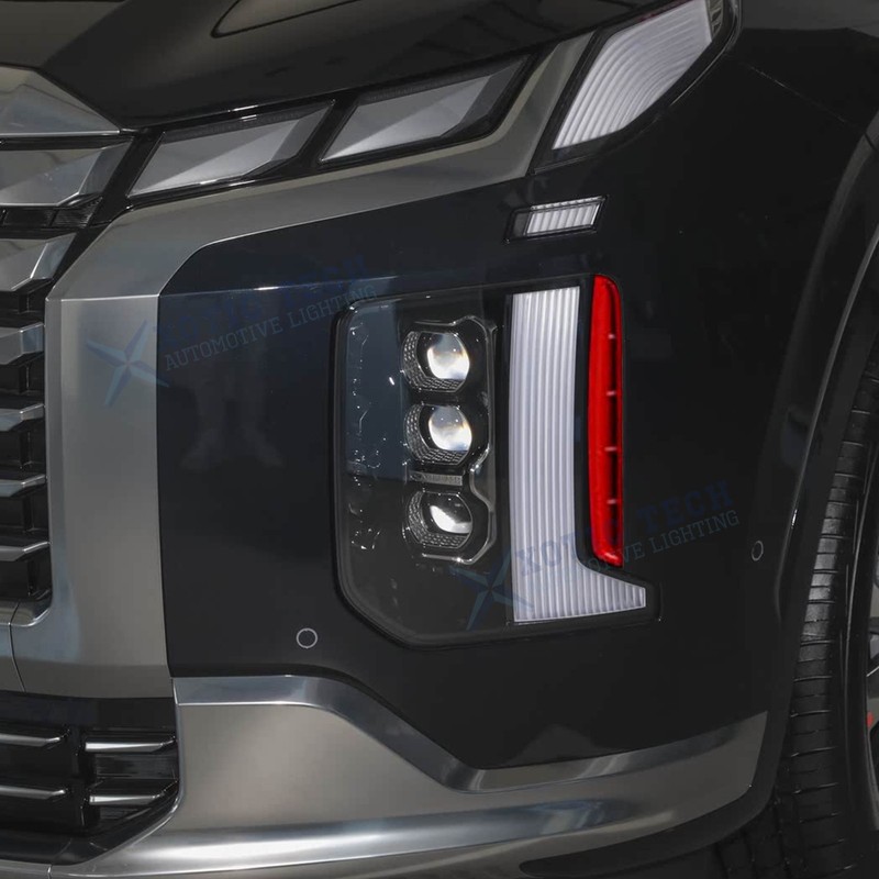2x Red Headlight / Fog Light Side Decoration Trim For Hyundai Palisade 23-2025 gallery