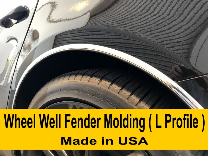 Fit 2005-2019 FORD Chrome L-SHAPE Wheel Well Fender Trim Molding Kit 4pcs