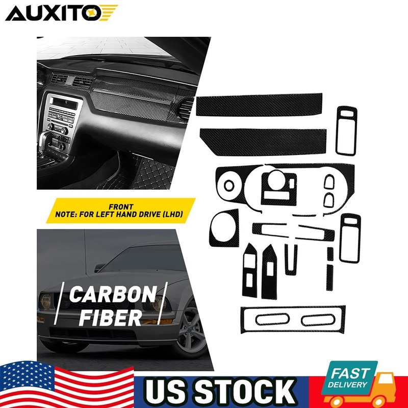 21X NEW For Ford Mustang 2009-2013 Carbon Fiber Interior Set Kit Decoration Trim