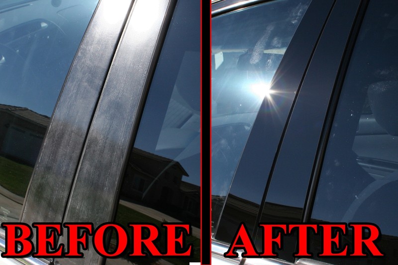 Black Pillar Posts for Mazda 5 12-16 6pc Set Door Trim Piano Cover Window Kit