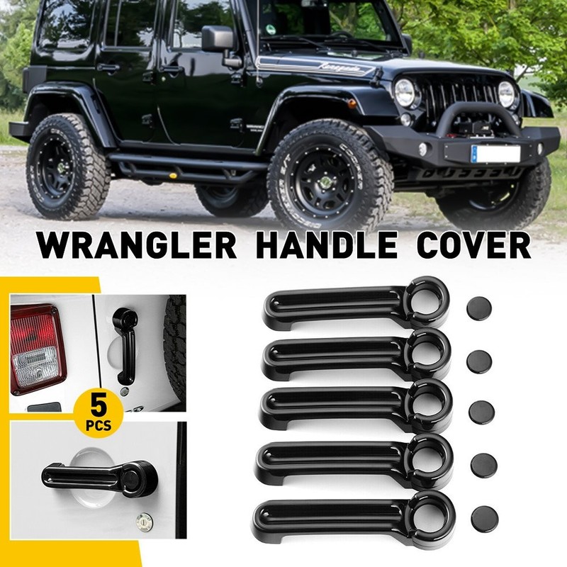 Exterior Handle Door Tailgate Cover Trim For JEEP Wrangler JK Black 07-18 4Dr ED