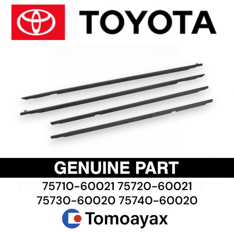 Toyota Land Cruiser 80 Series Front & Rear Door Belt Moulding Set OEM 75710‑6002