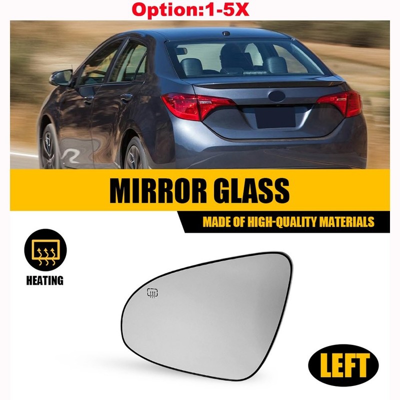 Left Driver Side Heated Mirror Glass Replacement For 2014-2019 Toyota Corolla