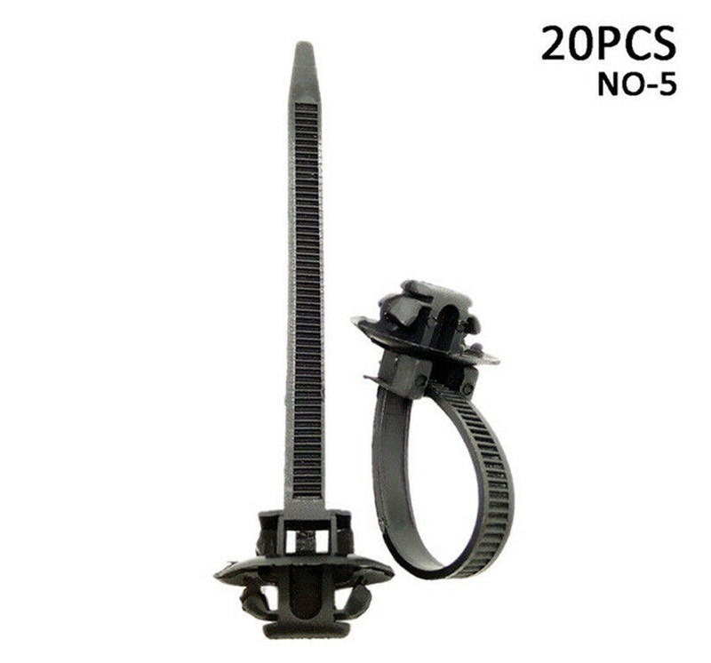 100PCS Car Wiring Loom Harness Line Cable Ties Set Zip Tie Wrap Push Rivet Clip gallery