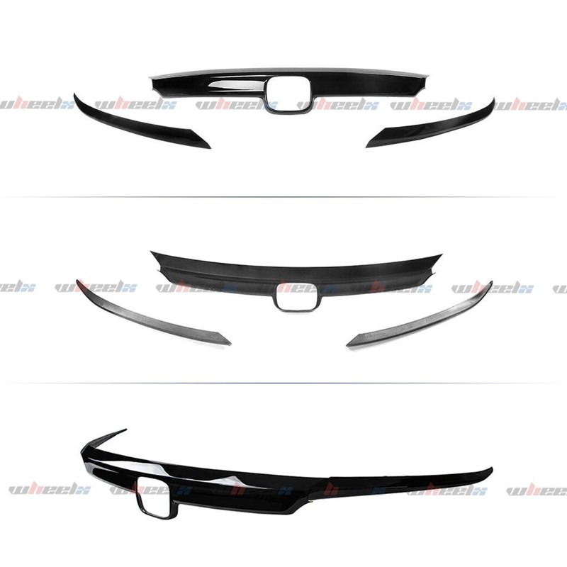 For Honda Accord 2018-2020 3x Glossy Black JDM Style Front Grille Grill Garnish gallery