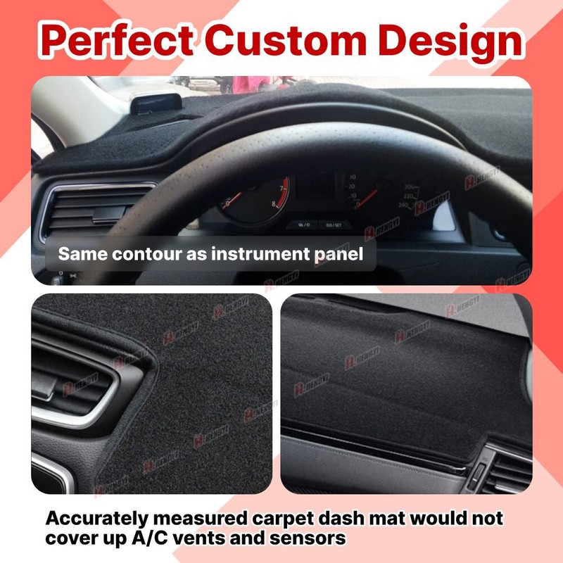 Non-Slip LHD Poly Carpet Dash Dashboard Mat Cover For Honda Civic 2006-2011 gallery
