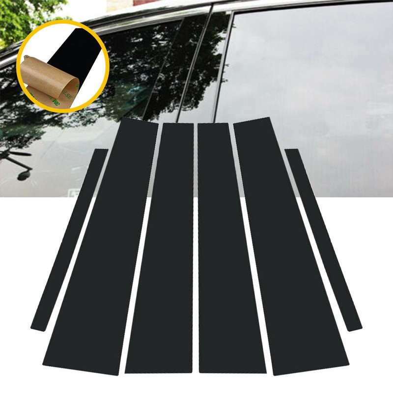 6PCS Glossy Black Window Center Pillar Posts Trim For Honda Accord 2013-2017 US