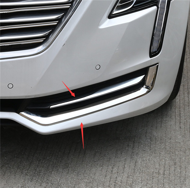 Chrome Front Fog Lamp Light Strip Trim 4PCS For Cadillac CT6 2016-2018 gallery