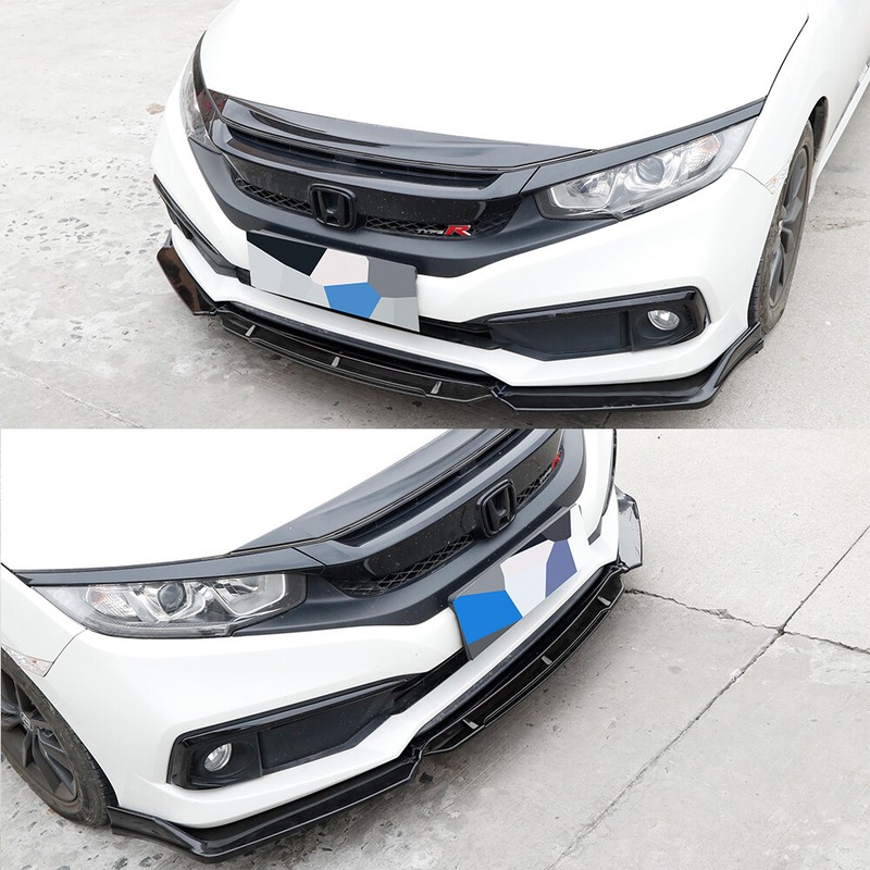 For Mercedes-Benz C200 C300 Front Bumper Lip Spoiler Splitter Glossy Black gallery