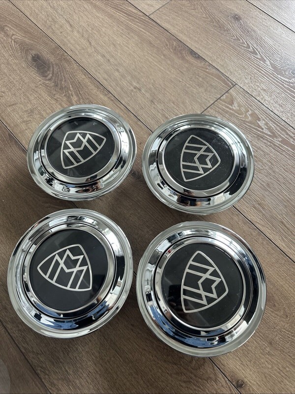 4pcs Mercedes Benz Maybach Silver Chrome Spin Floating Center Caps 145mm Spin
