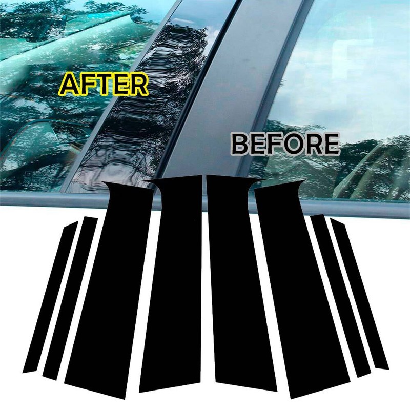 Polished Black Window Pillar Posts Door Trim Cover Set For CHEVROLET Trax 15-21