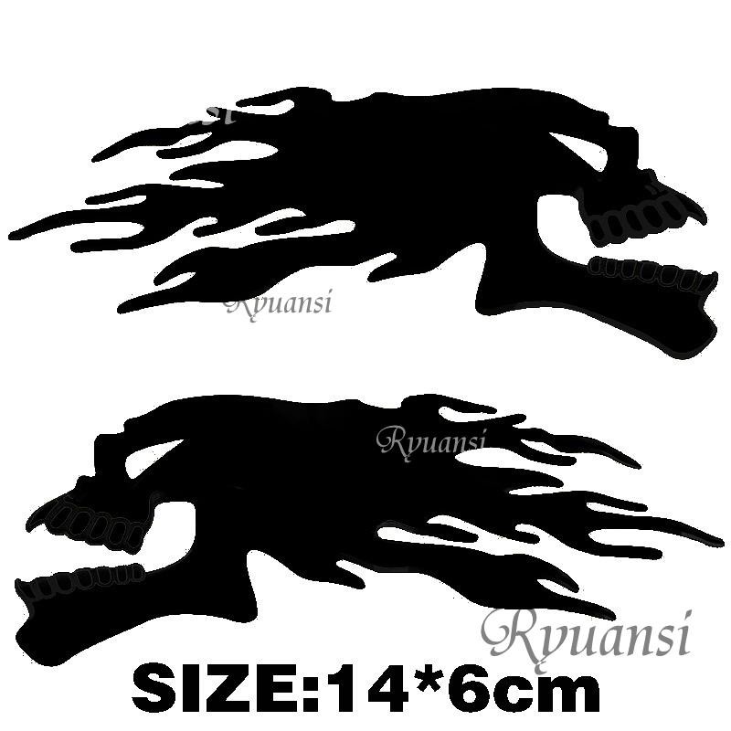 Motorcycle Gold Skull Flame Fuel Gas Tank Fairing Emblems Badge 3D Decal Sticker