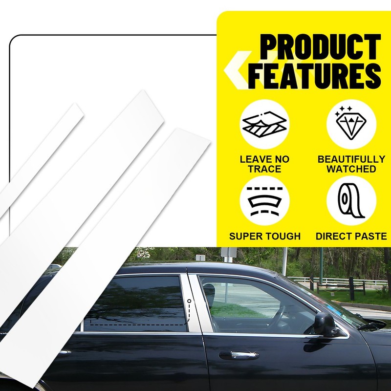 6PCS Fit For Lincoln Town Car 1998-2011 Chrome Pillar Posts Door Side Trim Cover gallery