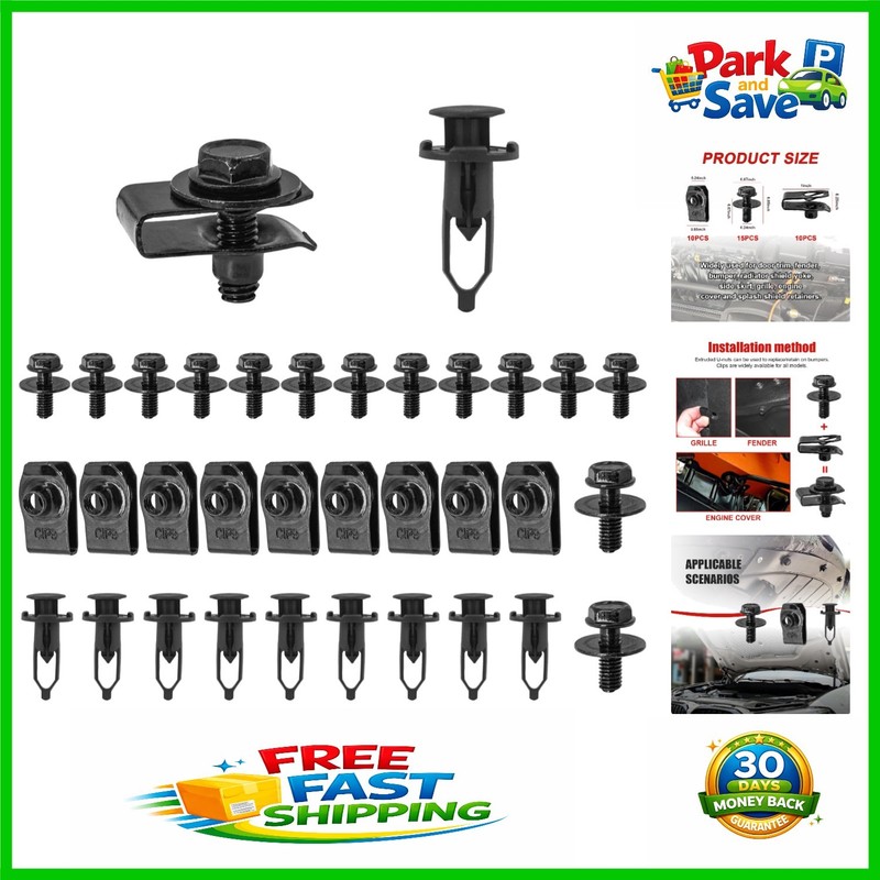 35 PCS Universal Body Bolts & Bumper Clips Kit, Durable & Easy to Install