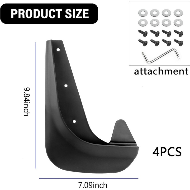 4PCS Universal Car Mud Flaps Splash Guards For Front or Rear Auto Accessories US gallery