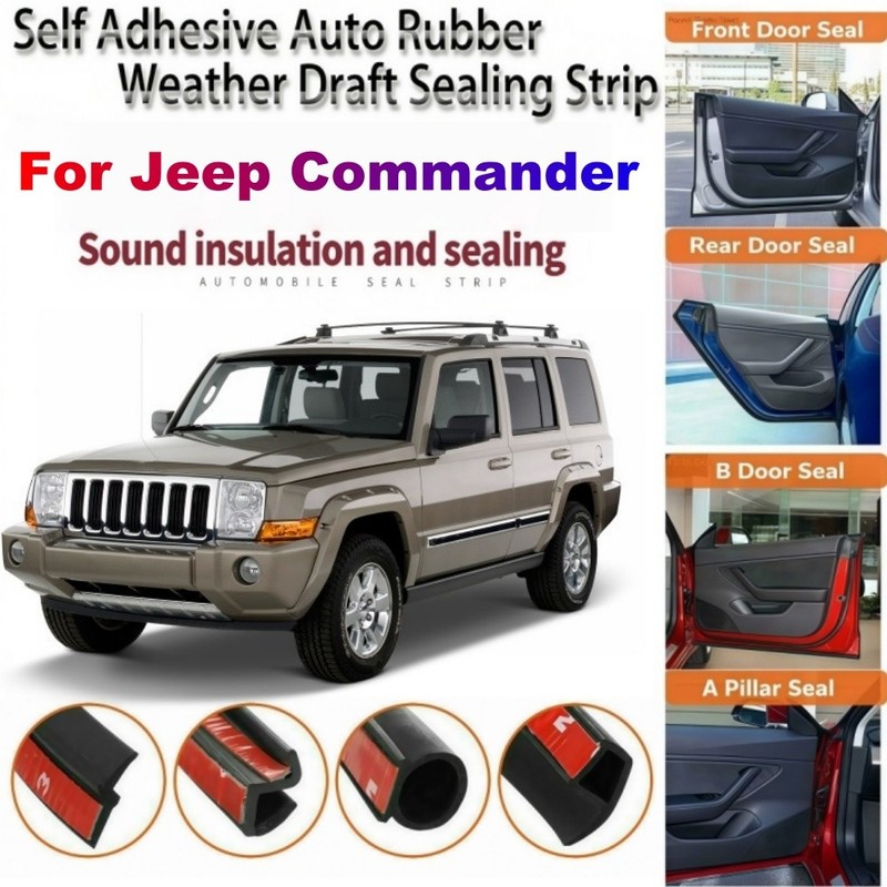Door Rubber Seal Strip Weather Draft Wind Noise Reduce Kit u For Jeep Commander