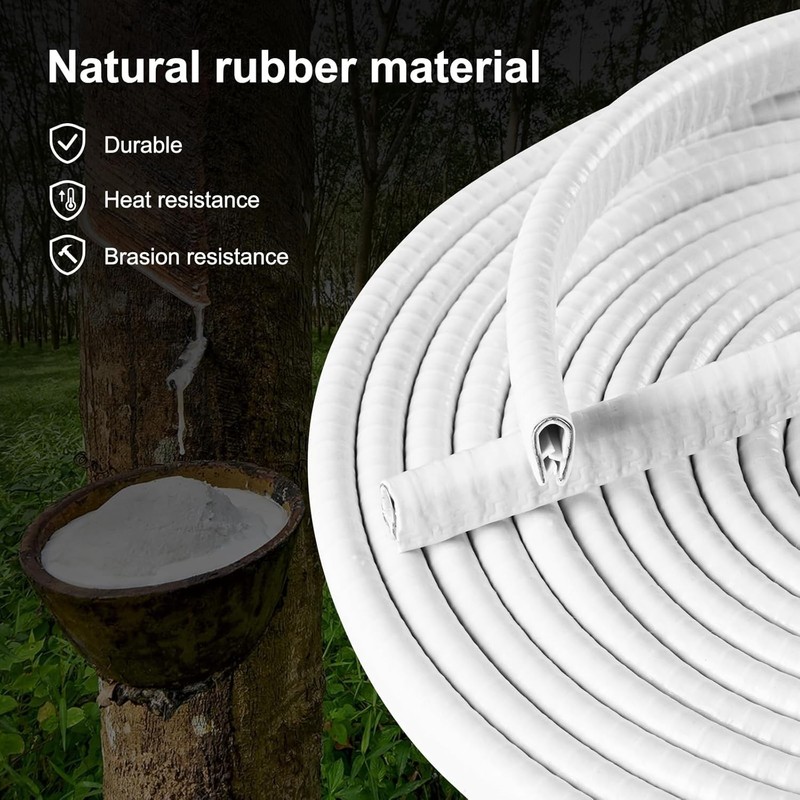 White Rubber Door Edge Trim, 32Ft for Protection Against Dings and Collisions gallery