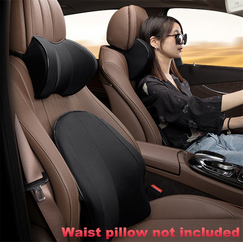 Car Seat Headrest Neck Cushion Pillow Memory Foam Black Accessories For Travel gallery