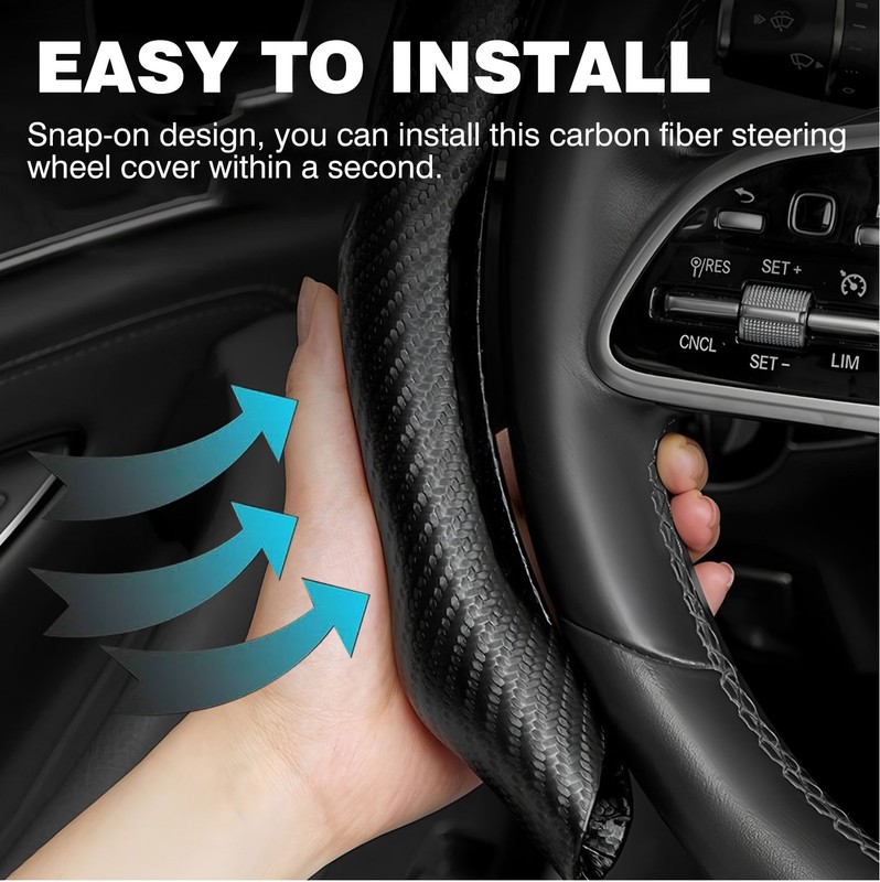 Car Steering Wheel Cover Carbon Fiber Leather For Honda CR-V Civic Accord HR-V gallery