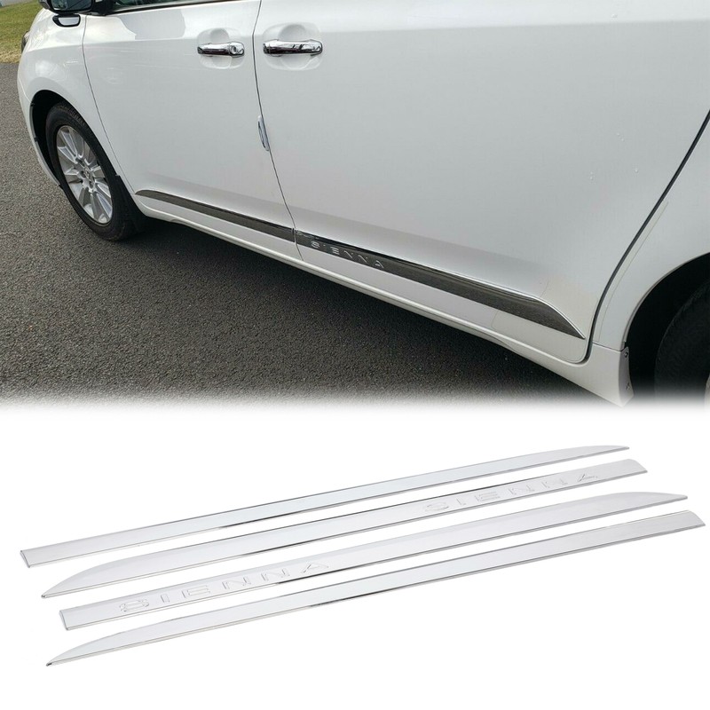 For Toyota SIENNA 2011-2020 ABS Outside Door Body Side Molding Chrome Trim 4 PCS