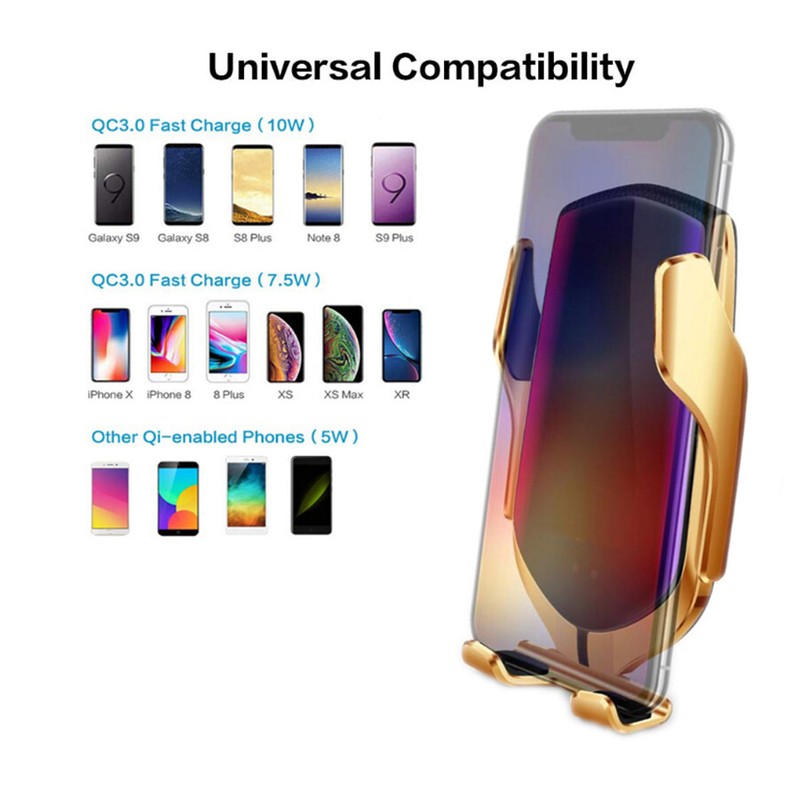 10W Wireless Charger Automatic Clamping Phone Holder GPS APP Positioning Finder gallery