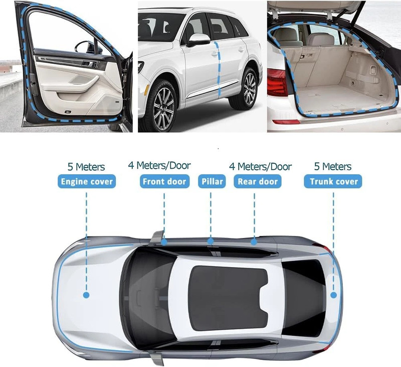 20Ft Car Door Rubber Edge Trim Seal Strip Gasket with Side Bulb-Easy to Install gallery