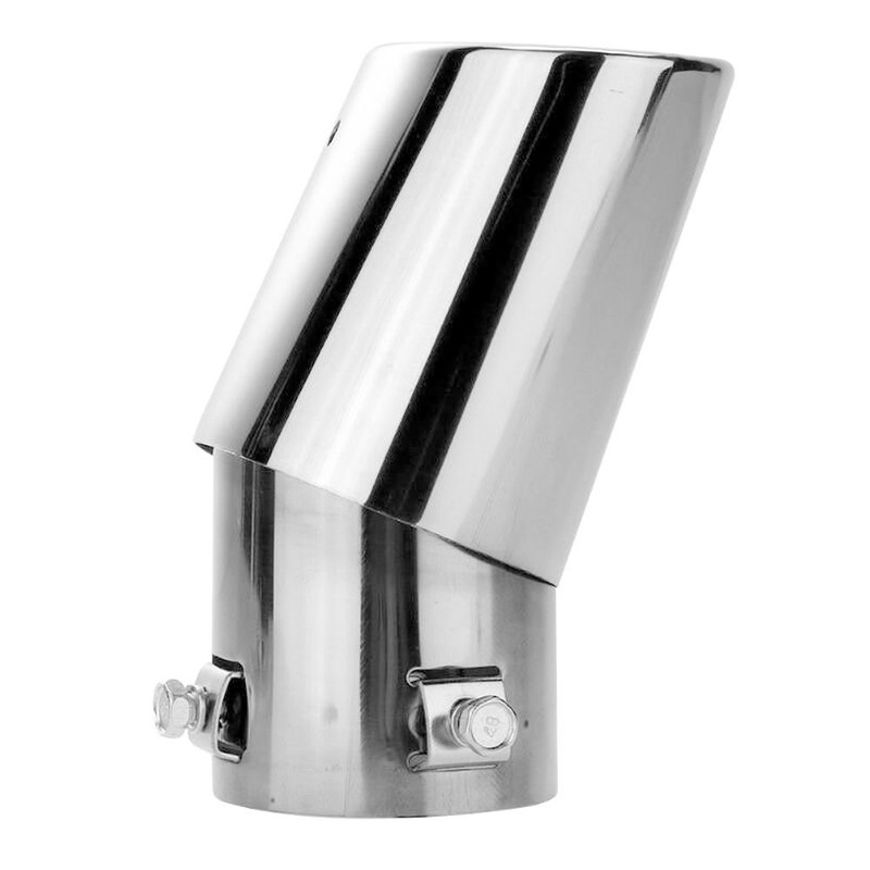 Universal Chrome Curved Exhaust Tail Muffler Tip Pipe 2.5" to 3.4" Pack of 1 gallery