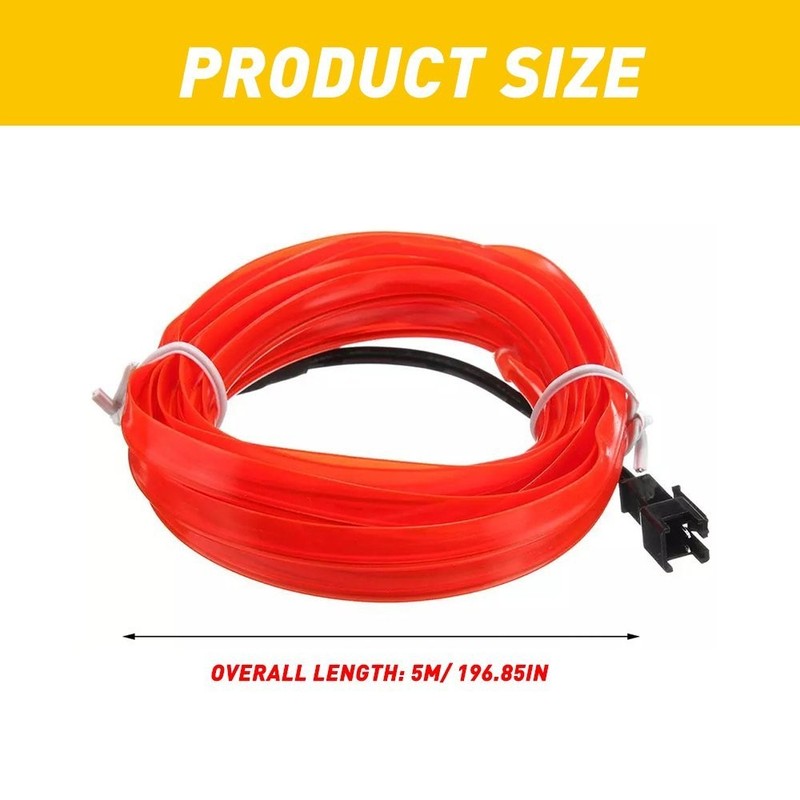2SET 500cm LED Car Interior Decorative Atmosphere Wire Strip Light Lamp Accessor gallery