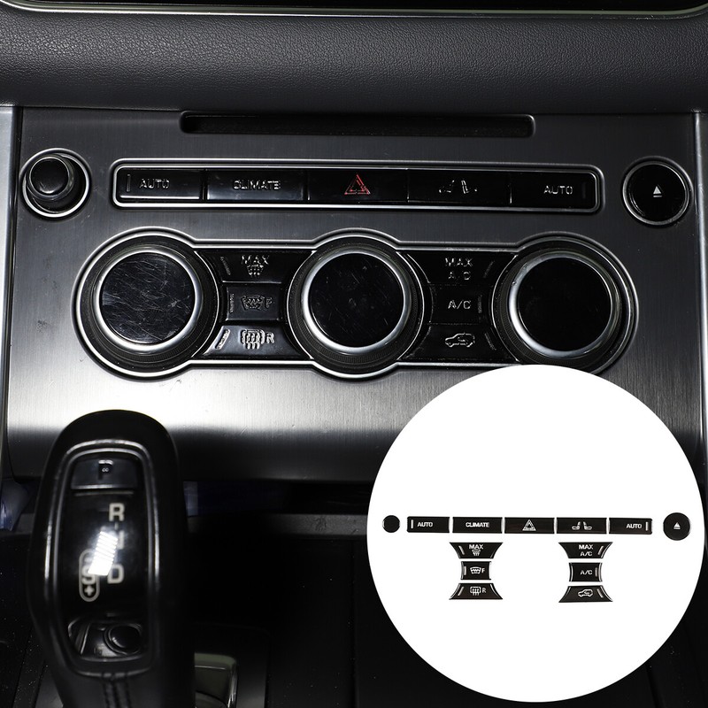Black Center Console Button Covers Trim For Range Rover Sport 2014-2017 13PCS