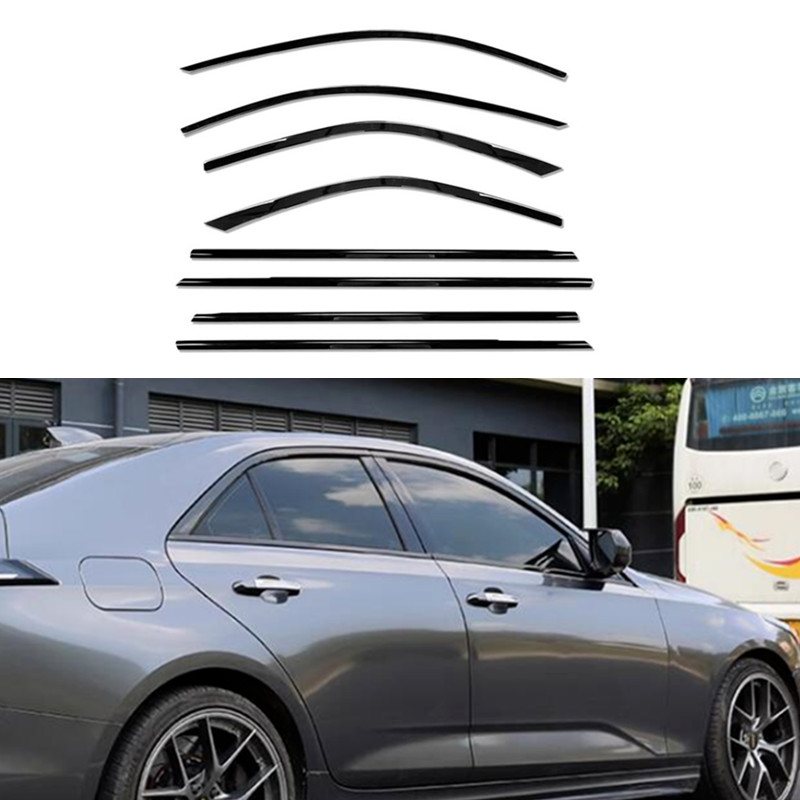 For Cadillac CT4 2020-24 Black Steel Side Windows Strip Sill Molding Cover Trim
