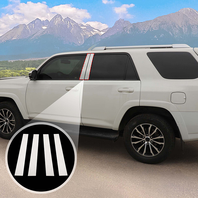 ⭕Chrome Side Window Glass Pillar Post Protector Cover Trim Shell For 4runner 10+ gallery