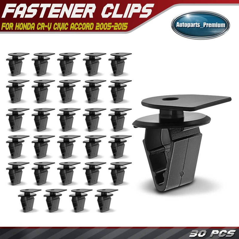 30Pcs 8mm x 10mm Nylon Cowl Vent Fastener Retaining Clip for Honda CR-V Civic