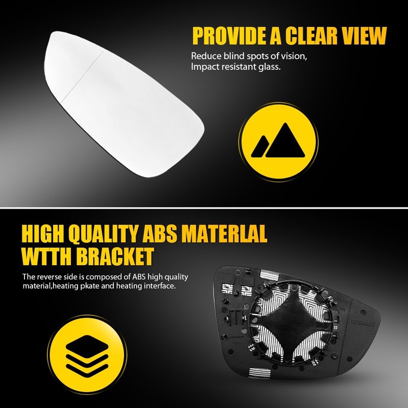Left HDriver Side Heated Mirror Glass Replacement for VW CC 2009-2017 OE 1-5X gallery