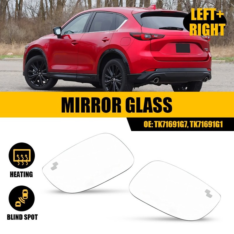 Heated Mirror Glass W/ Blind Spot Driver Passenger For 2017-2023 Mazda CX-5 CX-9