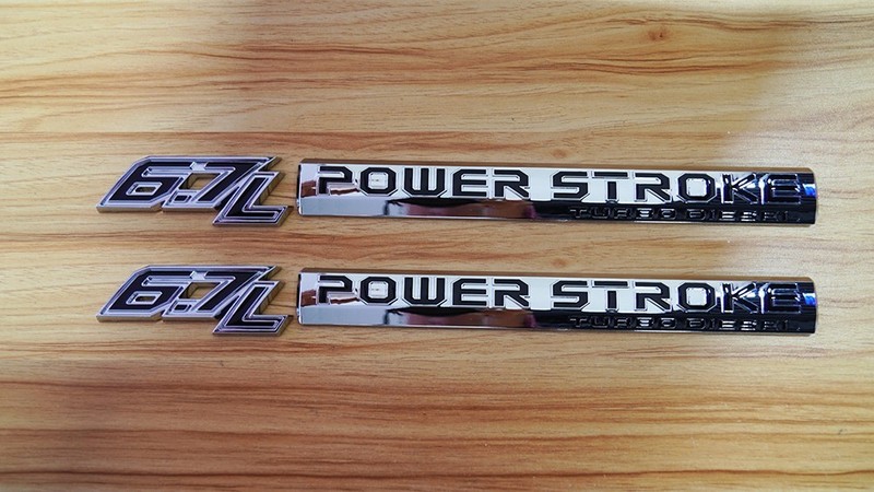 4PCS Set Door Emblem For 6.7 6.7L Powerstroke Diesel NamePlate Side Badge Chrome