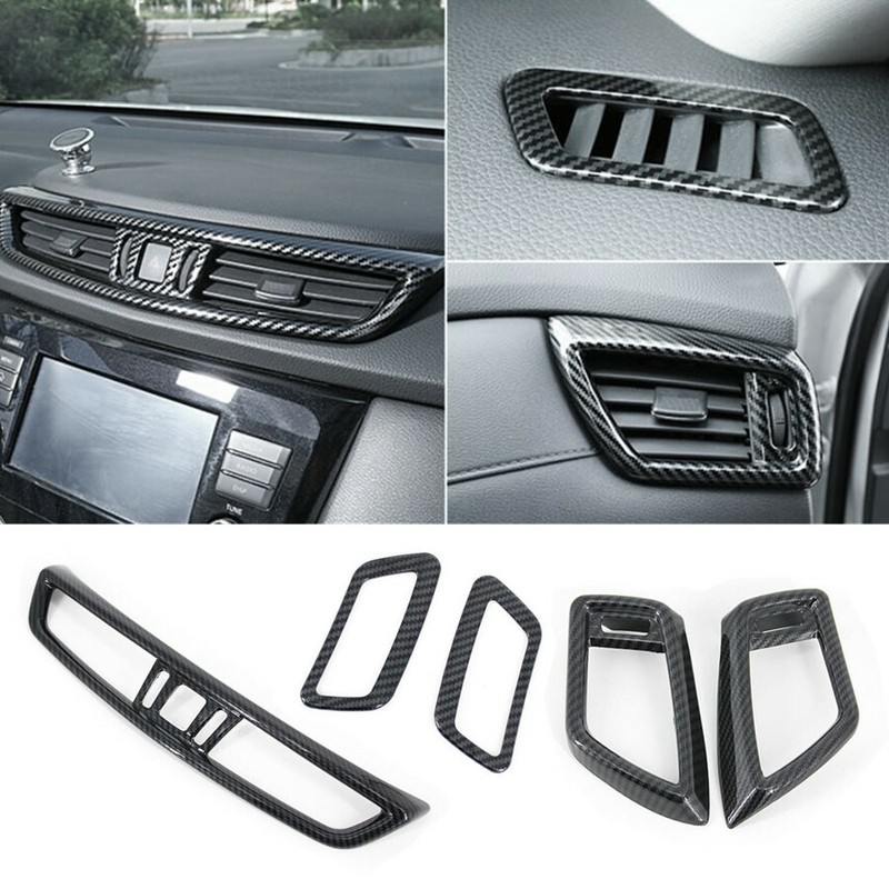 For Nissan Rogue Sport 2017-2022 ABS Carbon Fiber Air Vent Outlet Cover Trim