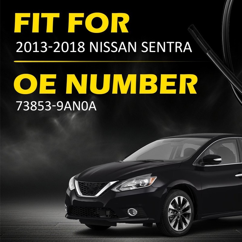 Roof Drip Molding Trim Left + Right Side For 2013-2018 Nissan Sentra Outer 2-20x gallery