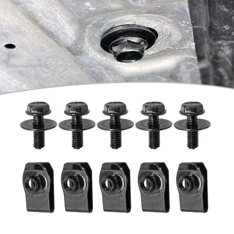 Car Body Bolts & U-nut Clips M6 Splash Shield Retainer Fastener Rivet Screws gallery