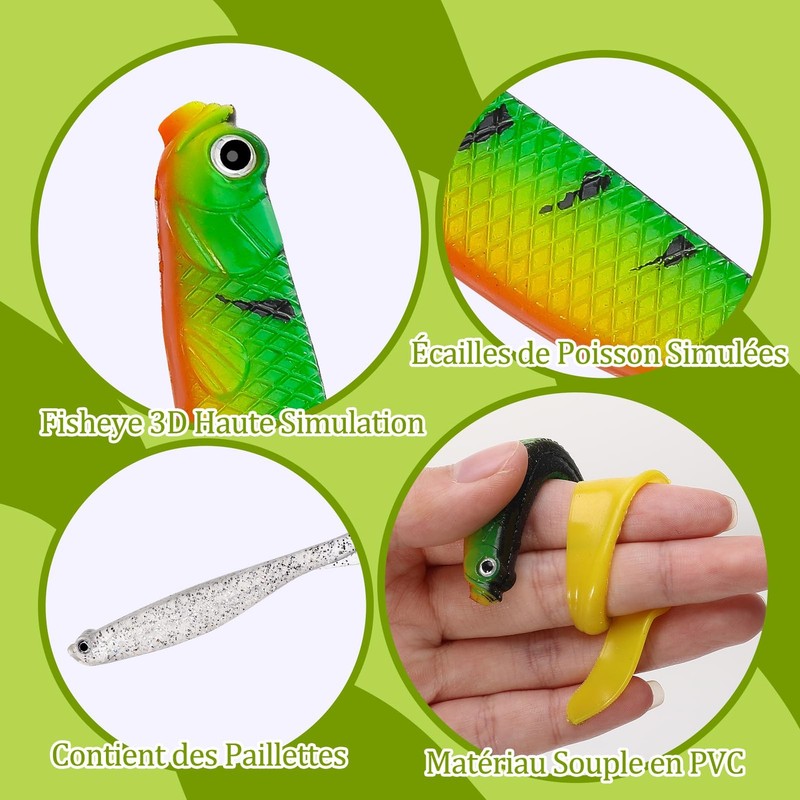 Lot of 9 Soft Lures Pike and Predator Fishing Lures for Trout Fishing, H... gallery