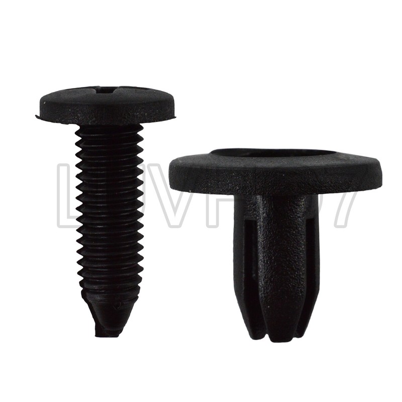 100 pcs Black Auto Car Door Fender 6mm Hole Push Plastic Rivets Retainer Clips gallery