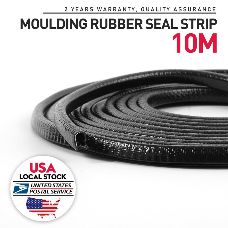33FT Car Door Rubber Seal Strip with U-Type Side Bulb, Car Weather Striping