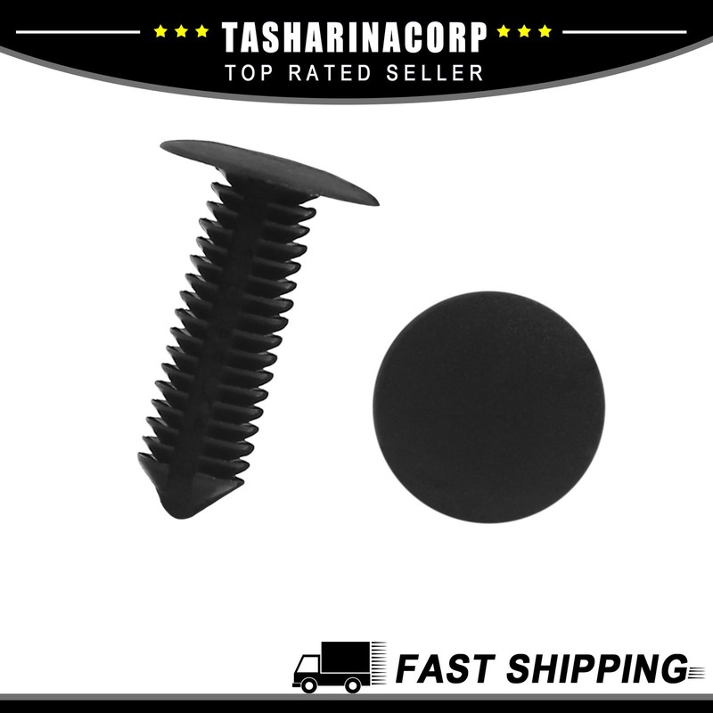 Piece of 50 8.5mm Hole Screw Fastener Rivet Retainers Hood Push Pin Clip Black