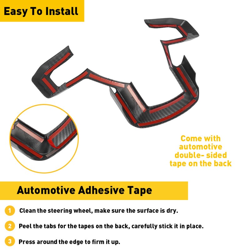Carbon Fiber Interior Steering Wheel Moulding Trim For 15-2023 Ford F150 EOA gallery