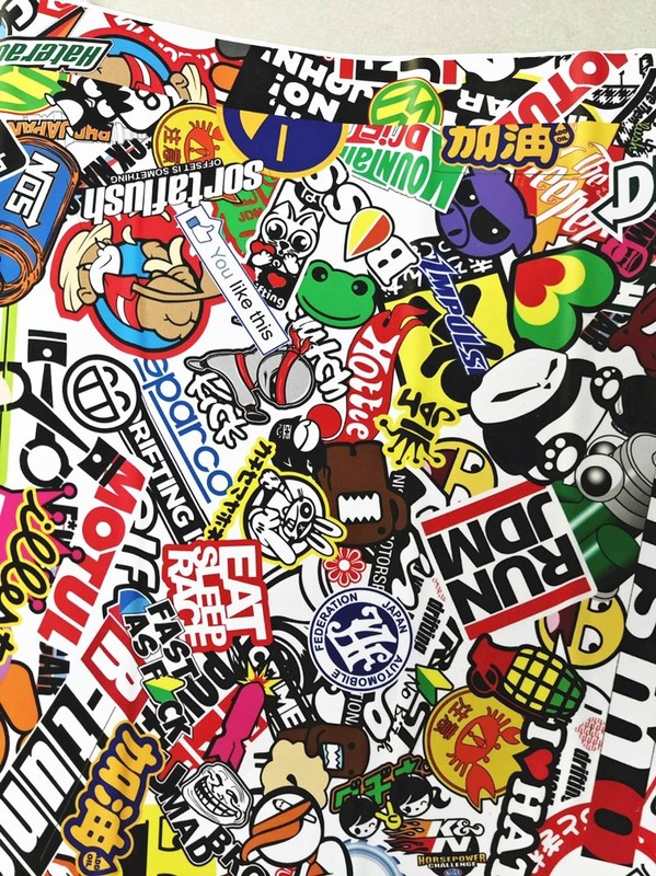 Vinyl Decal Car Bomb Wrap Sheet Cartoon Panda Graffiti DIY Sticker Water Proof