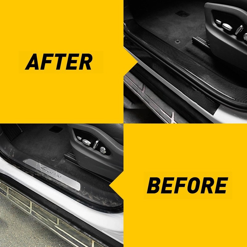 Carbon Fiber Car 3m Door Plate Sill Scuff Cover Anti Scratch Sticker Protector gallery