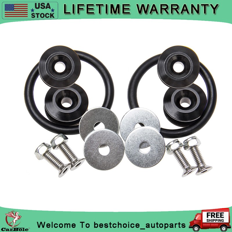 4Pcs Locking Nuts W/ Screws Quick Release Fasteners Bumper Fender Hatch Lids Kit