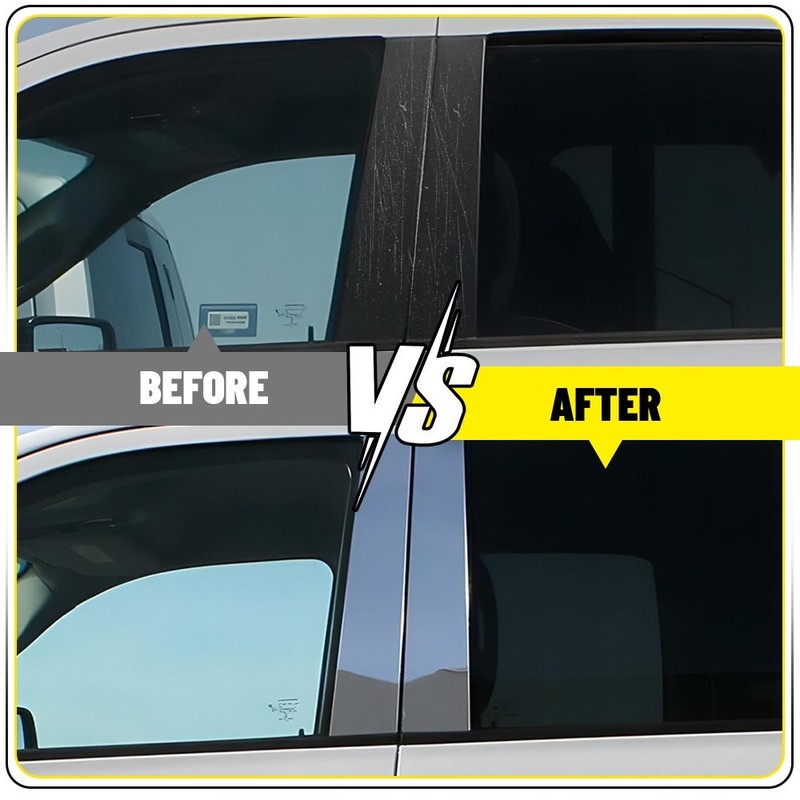 Glossy Black Chrome 6Pcs BC Pillar Post Trim Set For Cadillac CT6 2016-2020 Auto gallery